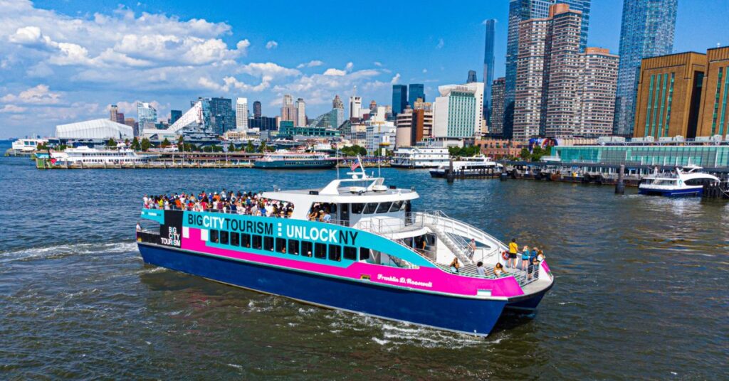 Bit City Tourism Freedom Liberty Cruise floating along the Hudson