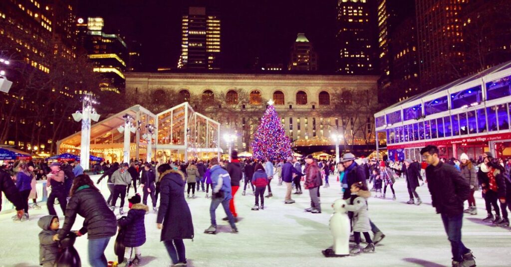 Skaters at the Rink at Bryant Park