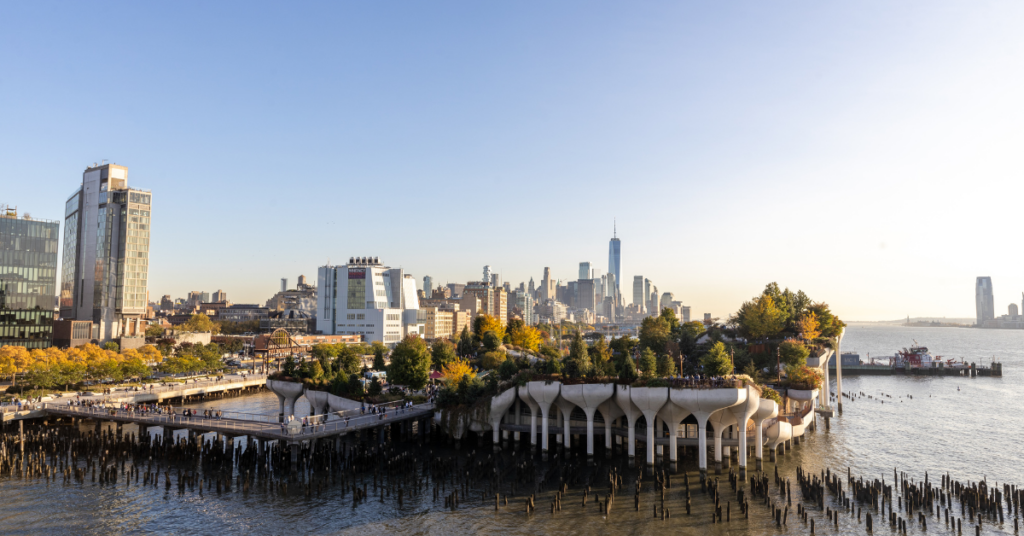 pier 55 also known as little park is a floating park  on the hudson river